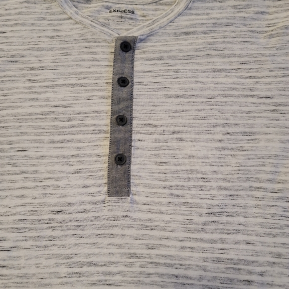 🆕️2 for 20🆕️Expess Mens Lightweight Cotton Henley Shirt Fitted Roll Up Sleeves - Picture 5 of 9